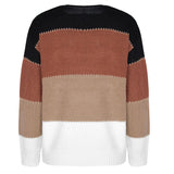 Women striped color block sweater