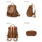 Women Handbag School Backpack Anti-Theft Waterproof Rucksack Zipper Shoulder Bag