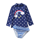 Two-Piece Baby Toddler Girls Rash Guard Swimsuit Swim Tops + Swim Briefs Swimwear Multi-style