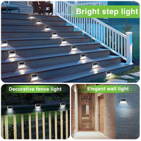 3 LED Solar Powered Stair Light Outdoor Garden Pathway Step Decking Wall Lamp