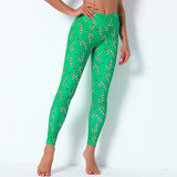 Ladies Christmas High Waist High Elastic Yoga Pants Sports Running Fitness Pants