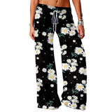 Women Wide Leg Yoga Long Pants Drawstring Loose Fit Fitness Casual Wear Trousers