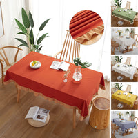 Ruffle Cotton Table Cloth Cover Rectangle Square Tablecloth Dining Wedding Decor