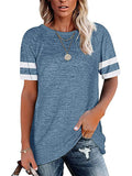 Women's Loose T-Shirt Casual Short Sleeves Pullover Round Neck Tops Blouse Tee