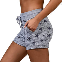 Women Yoga Shorts Elastic Waist Summer Beach Casual Drawstring Fitness Hot Pants