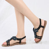 Women's Boho Rhinestone Casual Sandals Summer Beach Flip Flops Size 4.5-11.5