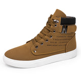 Mens Casual Comfort Shoes Flat Lace-Up Outdoor Hiking Work High Top Sneakers