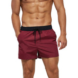 Men Boy Lightweight Elastic Waist Swim Short Trunk,Diving Surfing Beach Bathing Suit Boardshorts Summer Fast Dry Mesh Casual Swim Shorts with Pockets