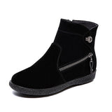 Suede Winter Boots for Women Warm Ankle Booties Anti-Slip Side Zipper Outdoor Shoes
