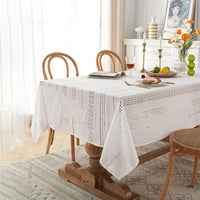 Hollow Cotton Table Cloth Cover Rectangle Square Tablecloth Kitchen Dining Decor