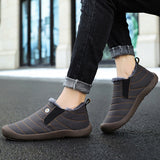 Adult Unisex Solid Color Fall Winter Warm Slip On Anti Slip Round Toe Flat Shoes