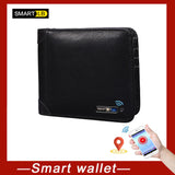 Anti-Lost Wallet GPS Locator Purse Alarm Cowhide Leather Card Holder Bluetooth