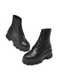 Womens Ladies Chunky Platform Shoes Retro Lace Up Combat Army Goth Punk Boots