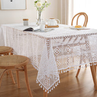 Lace Tassels Table Cloth Cover Rectangle Square Tablecloth Wedding Dining Decor