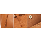 Women PU Leather Tassels Shoulder Bag Tote Large Capacity Handbag Messenger Bag