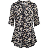 Women Plaid Printed Casual Shirt Blouse Tops Stand Collar Pullover Tunic Zipper