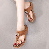 Women Open Toe Slippers Beach Sandals Flip Flops Thong Mules Wedge Casual Shoes