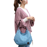 Women Fashion Tote Shoulder Bag Casual Canvas Handbag Retro Tote Purse Messenger Bag Large Capacity Travel School Bag