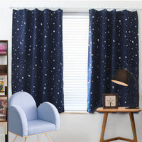 Star Blackout Window Curtains Room Thermal Insulated for Kids Boy Girls Bedroom