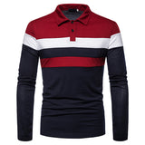 Mens Multicolor Long Sleeve Polo Shirt Casual Tops Blouse Pullover Basic T-Shirt