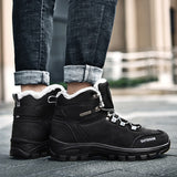 Mens Womens Winter Ankle Snow Hiking Boots Warm Wear Resistant Non Slip Soft Lined Outdoor Shoes