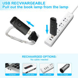 USB Rechargeable Clip On Book Light Bookmark Reading Light Brightness Adjustable