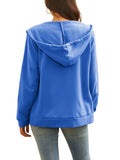 Women Long Sleeve Zipper Up Hooded Hoodie Sweater Coat Cardigan Outwear Overcoat