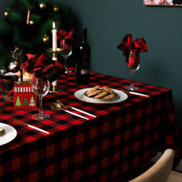 Plaid Table Cloth Cover, Picnic Tablecloth, Cotton Linen Wrinkle Free Rectangle Table Cloth Home Christmas Party Decorative Table Cover