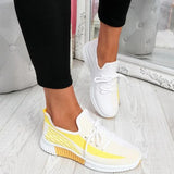 Womens Mesh Knit Trainers Lace-Up Athletic Sprot Sneakers Ladies Party Shoes