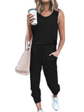 Women's Tracksuit Set Sleeveless Tops + Pants Trousers Sports Fitness Loungewear