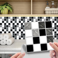 24Pcs Floral Mosaic Tile Stickers Self Adhesive Home Wall Decor Transfers Decal