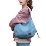 Women Fashion Tote Shoulder Bag Casual Canvas Handbag Retro Tote Purse Messenger Bag Large Capacity Travel School Bag