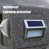 3 LED Solar Powered Stair Light Outdoor Garden Pathway Step Decking Wall Lamp