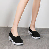 Women's Soft Flats Mesh Shoes Breathable Slip On Walking Shoes Casual Comfort