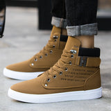 Mens Casual Comfort Shoes Flat Lace-Up Outdoor Hiking Work High Top Sneakers