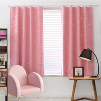 Star Blackout Window Curtains Room Thermal Insulated for Kids Boy Girls Bedroom