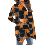 Women Halloween Print Long Sleeve Cardigan Coat Outwear Jacket Jumper Open Front
