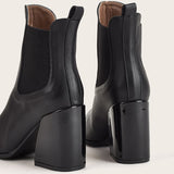 Women's Solid Color Ankle Boots Slip On Anti Slip Pointed Toe Casual Block Boots