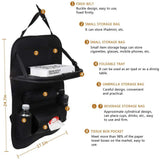 Car Backseat Organizer with Tablet Holder，9 Storage Pockets PU Leather Car Storage Organizer with Foldable Table Tray Car Seat Back Protectors Kick Mats Travel Accessories