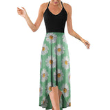 Women's Bohemian Strappy Midi Dress Summer Beach Sleeveless Swing Dress Sundress