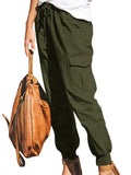Women Plus Size Casual Cargo Pants Sports Jogging Trousers Elastic Waist Slacks