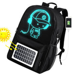 Luminous USB Charger Student Backpack Casual Laptop School Bag Anti-Theft Lock