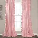 Ruffle Rod Pocket Curtain Thermal Insulated Semi Blackout Window Curtain Panels for Living Room Kids Bedroom Decor, Single Panel