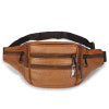 Unisex Cowhide Leather Fanny Pack Waist Bag Belt Pouch Travel Purse Multi-Pocket