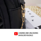 Women PU Leather Quilted Shoulder Bag with Chain Strap, Small Purse Crossbody Bag Handbag