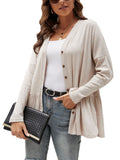 Women's Solid Casual Long Sleeve Ruched Cardigan Coat Outwear Jacket Open Front