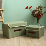 Large Collapsible Storage Bins Linen Fabric Foldable Storage Boxes Organizer Containers Baskets Cube with Cover for Home Bedroom Closet Office Nursery