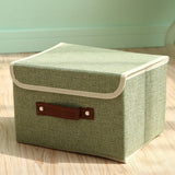 Large Collapsible Storage Bins Linen Fabric Foldable Storage Boxes Organizer Containers Baskets Cube with Cover for Home Bedroom Closet Office Nursery