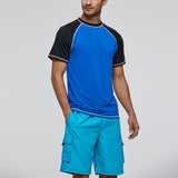 Men Short Sleeve Shirt Scuba Diving Surfing Swimwear UV Protection Swimsuit Tops