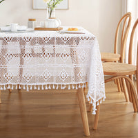 Lace Tassels Table Cloth Cover Rectangle Square Tablecloth Wedding Dining Decor